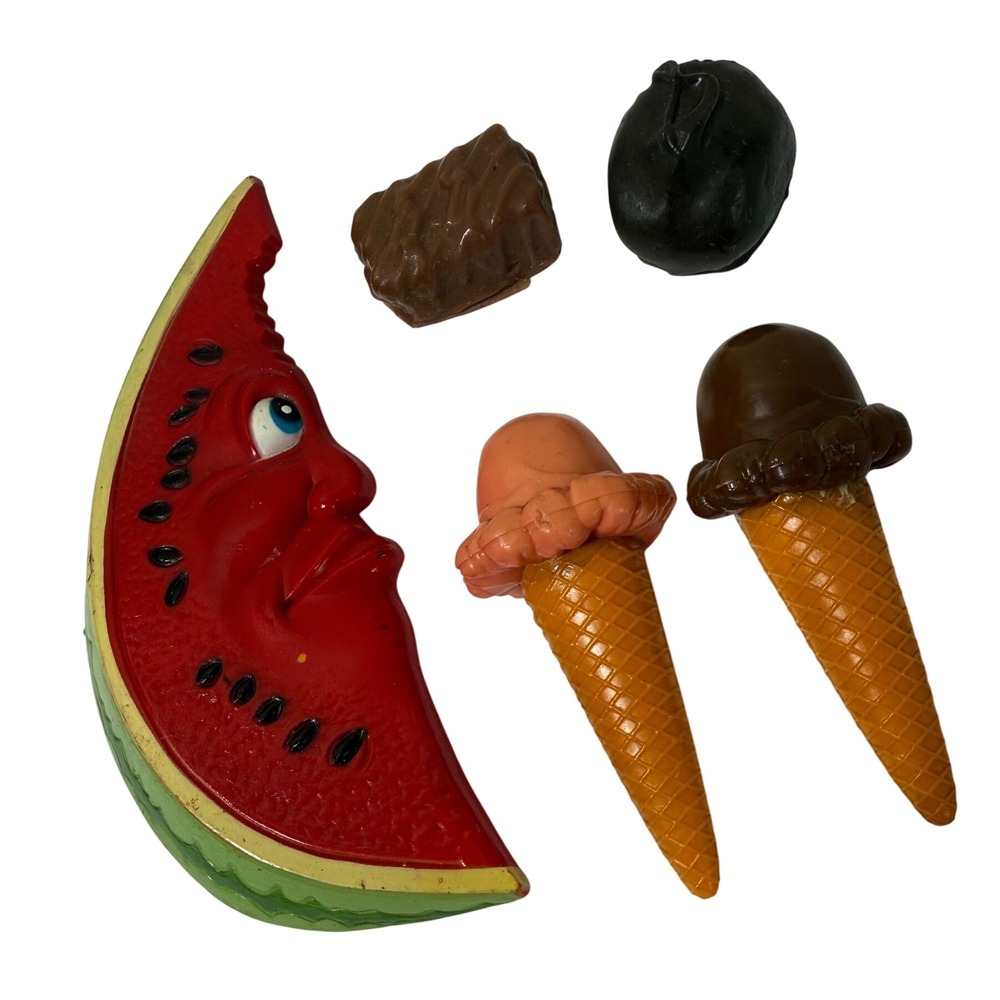 Vintage Arjon Watermelon Face Selfix Ice Cream Chocolate Fridge Magnet Lot 5pc